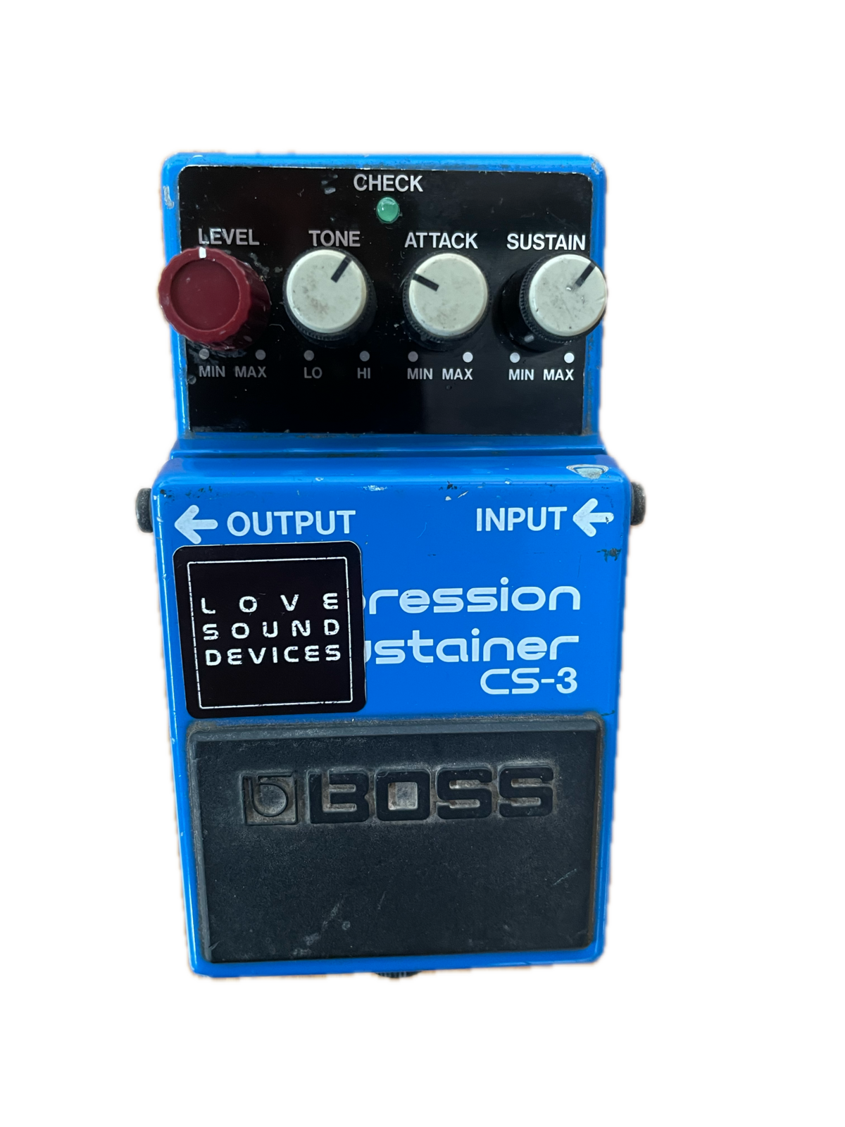 Boss CS-3 Compression Sustainer with Love Sound Devices modifications